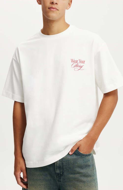 Cotton On Box Fit Graphic T-shirt In White