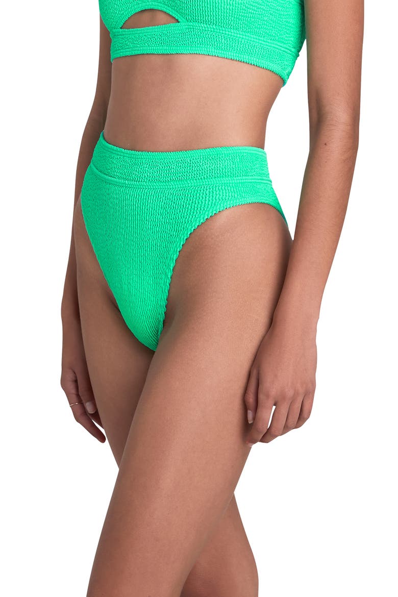 BOUND by Bond-Eye The Savannah High Waist Bikini Bottoms, Alternate, color, JADE