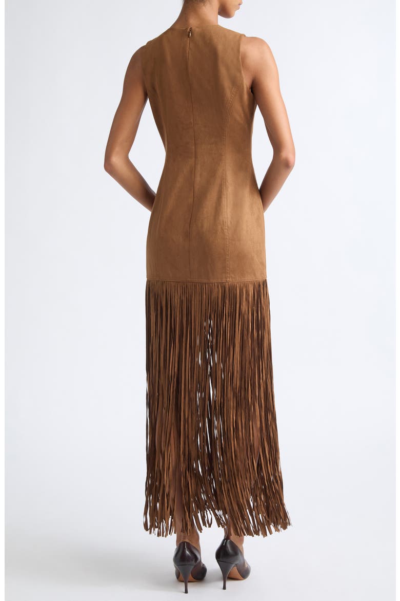 Esther Faux Suede Fringe Minidress, Alternate, color, CEDAR