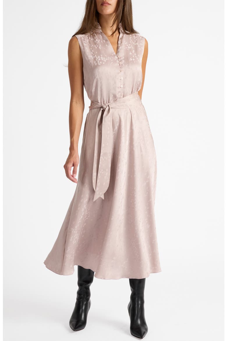 Nirva Sleeveless Dress in Tonal Floral Jacquard, Main, color, Lilac Shadow