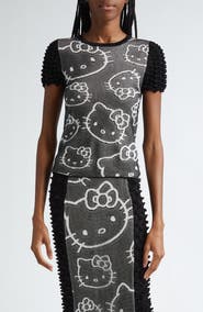 CHET LO x Sanrio Hello Kitty® Spike Knit Short Sleeve Sweater