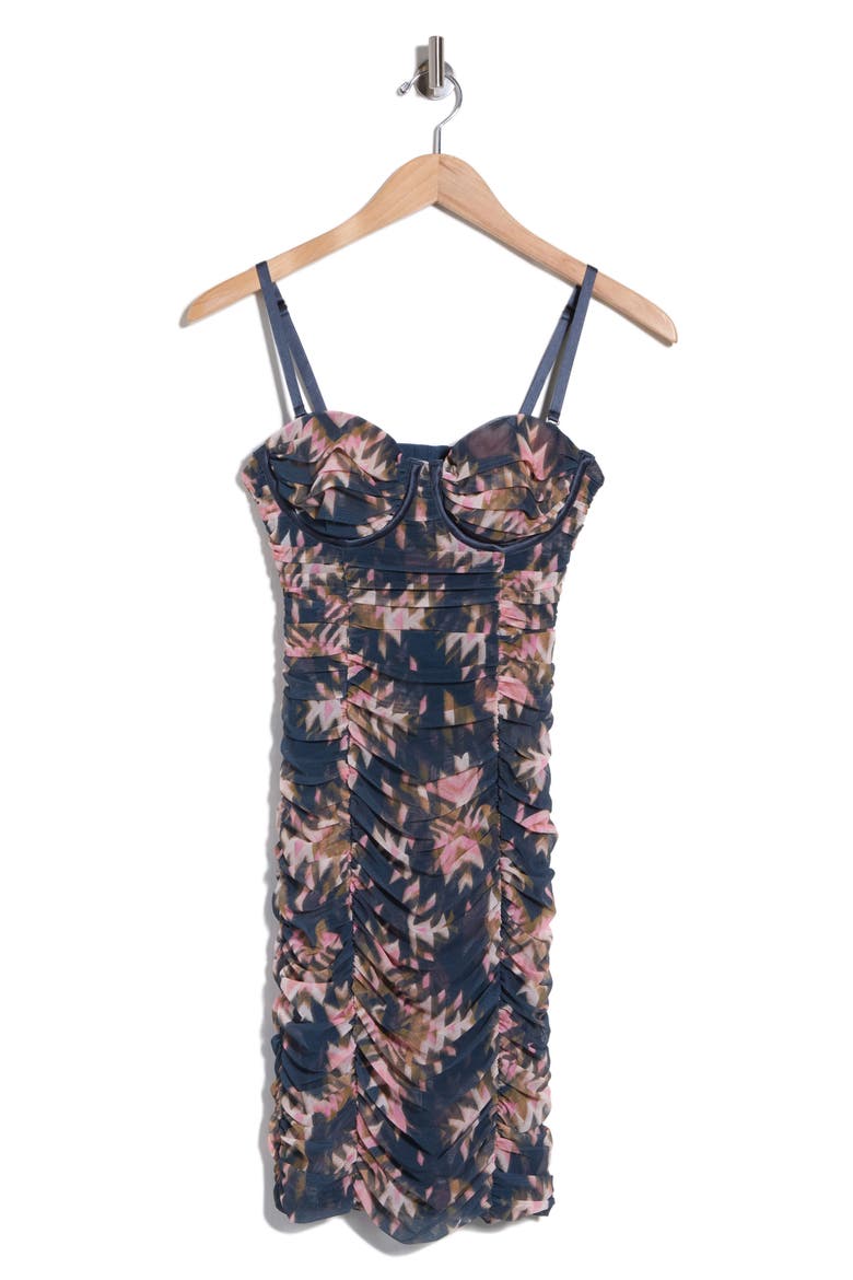 Bray Shirred Body-Con Minidress, Alternate, color, CHARCOAL MT GANADO PRINT