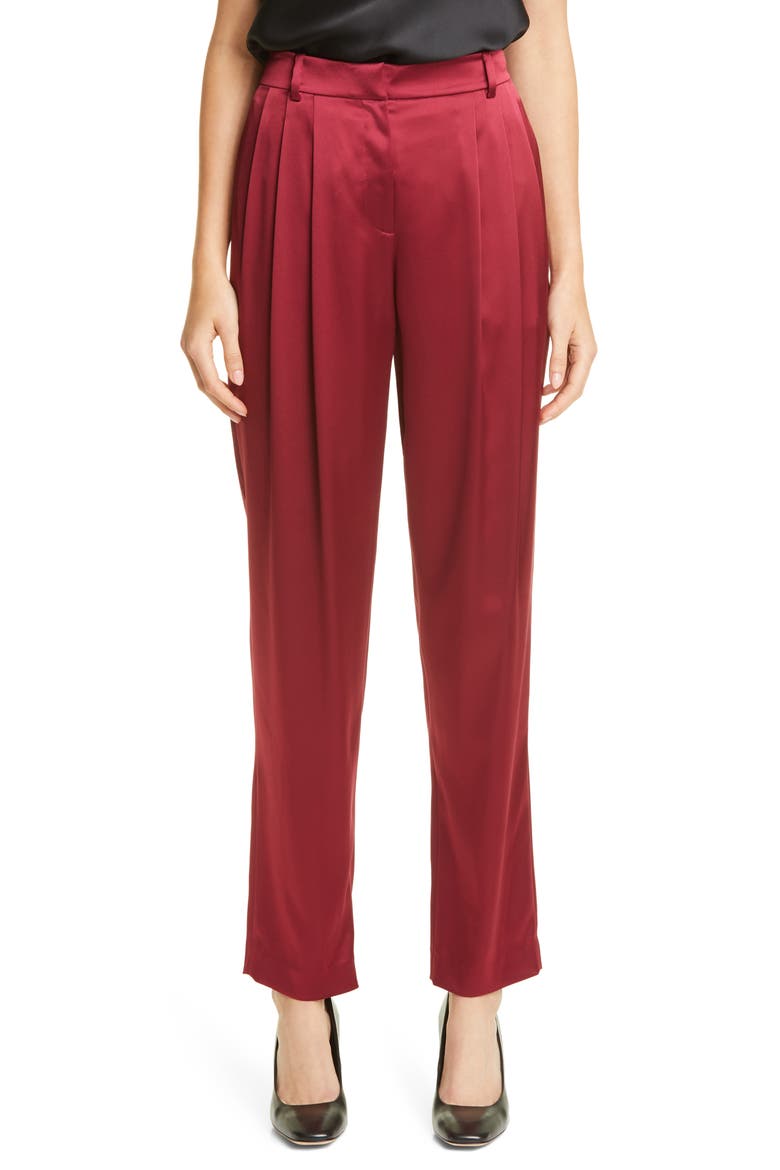 Vestry Reverie Satin Pants, Main, color, HIBISCUS