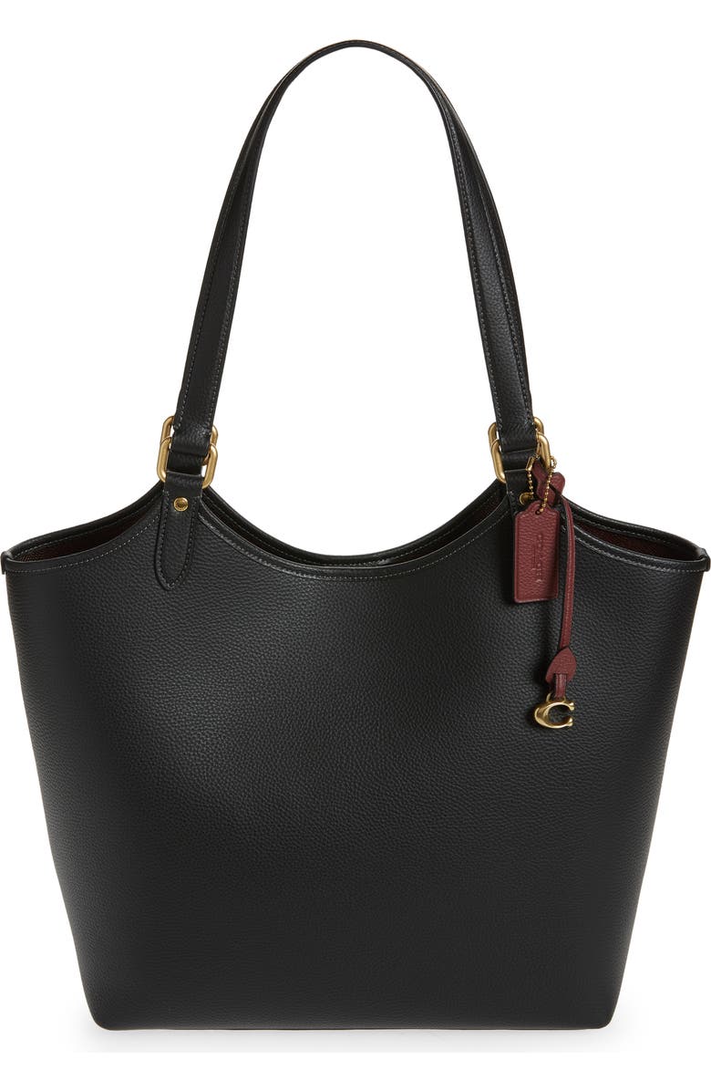 COACH Polished Pebble Leather Day Tote, Main, color,