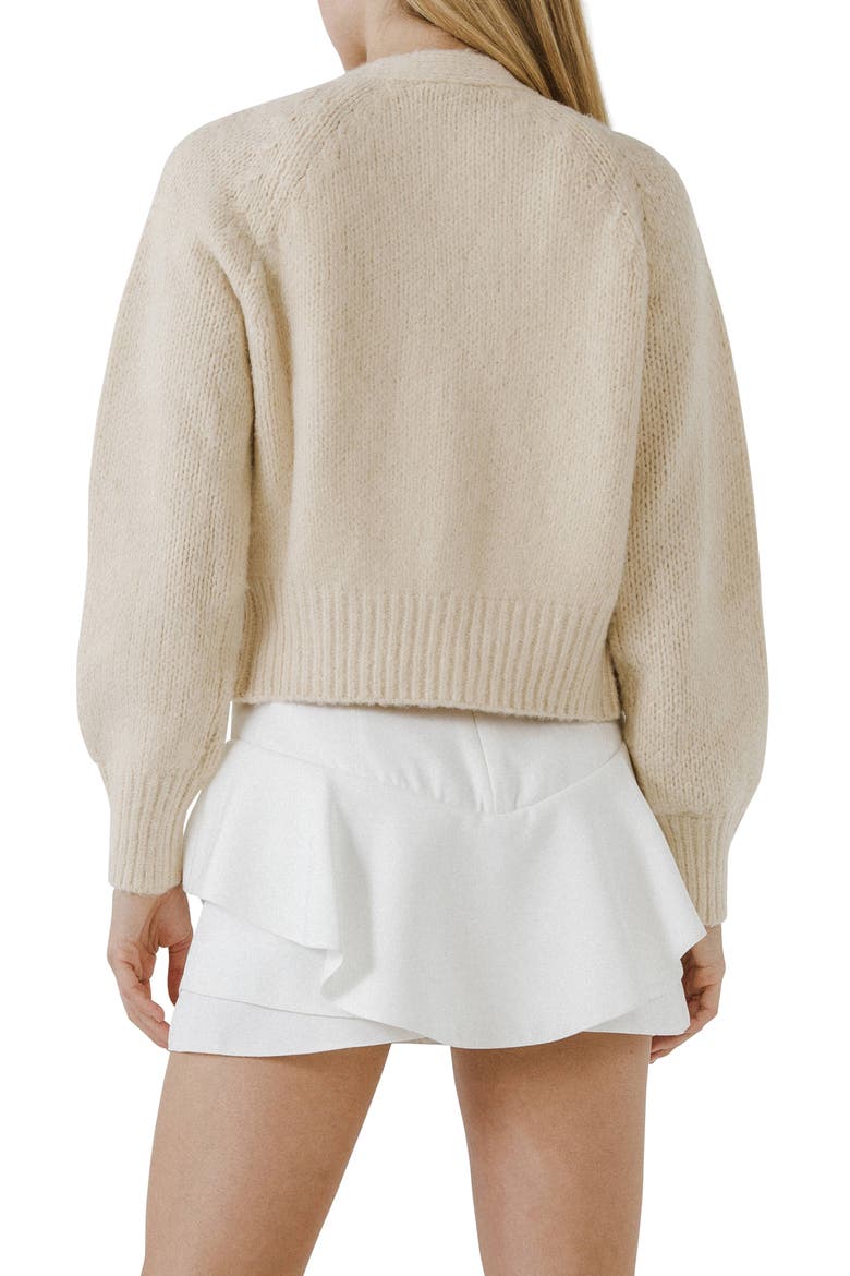 Embroidered Cardigan, Alternate, color, BEIGE