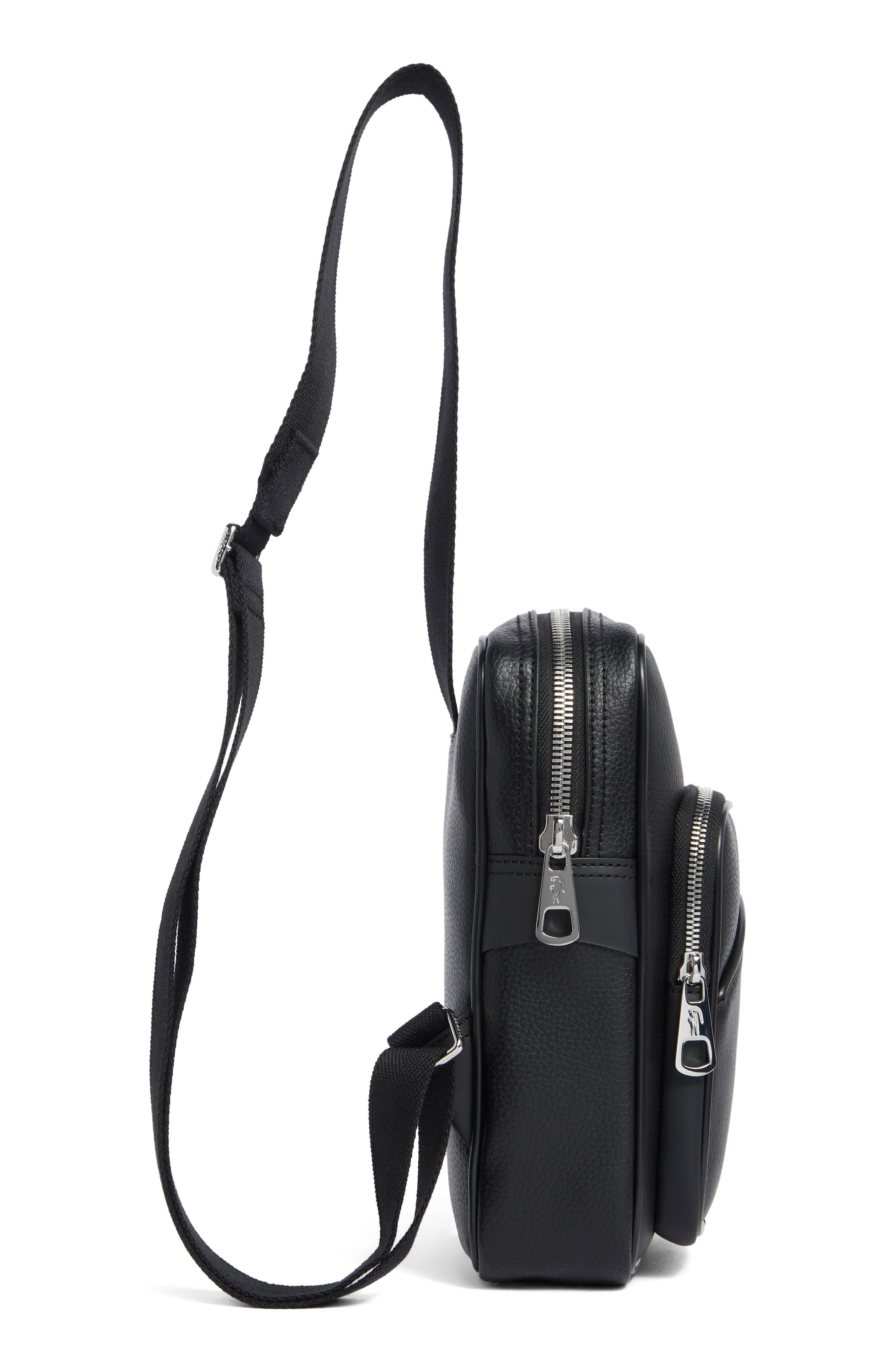 Angy Pebble Leather Crossbody Bag, Alternate, color, BLACK