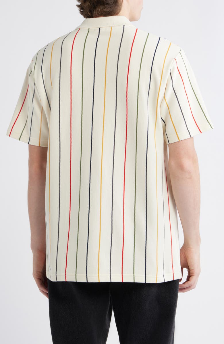 ICECREAM Archer Stripe Cotton Piqué Polo, Alternate, color, Antique White