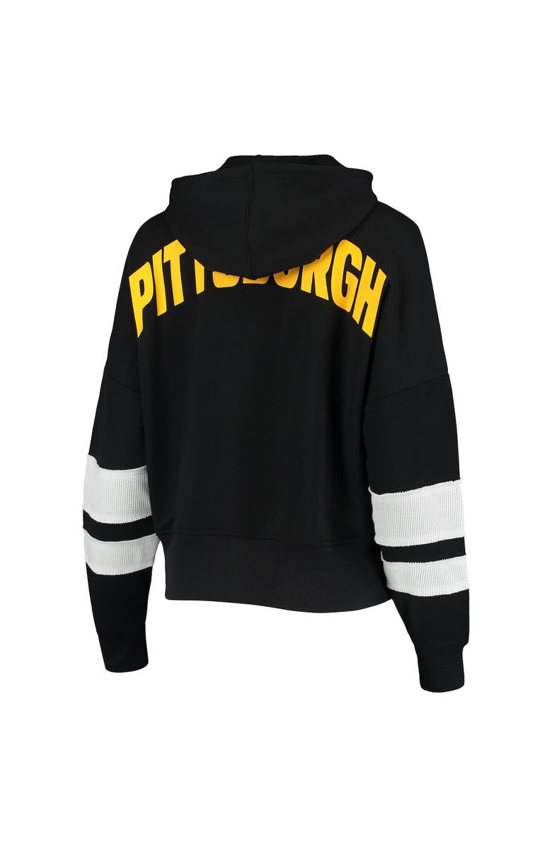 Junk Food Women's Junk Food Black/White Pittsburgh Steelers Sideline Stripe Pullover Hoodie, Alternate, color, 