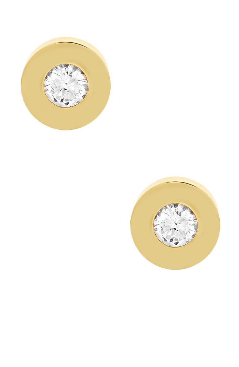 HMY JEWELRY Swarovski Crystal Embellished Round Stud Earrings, Alternate, color, Yellow