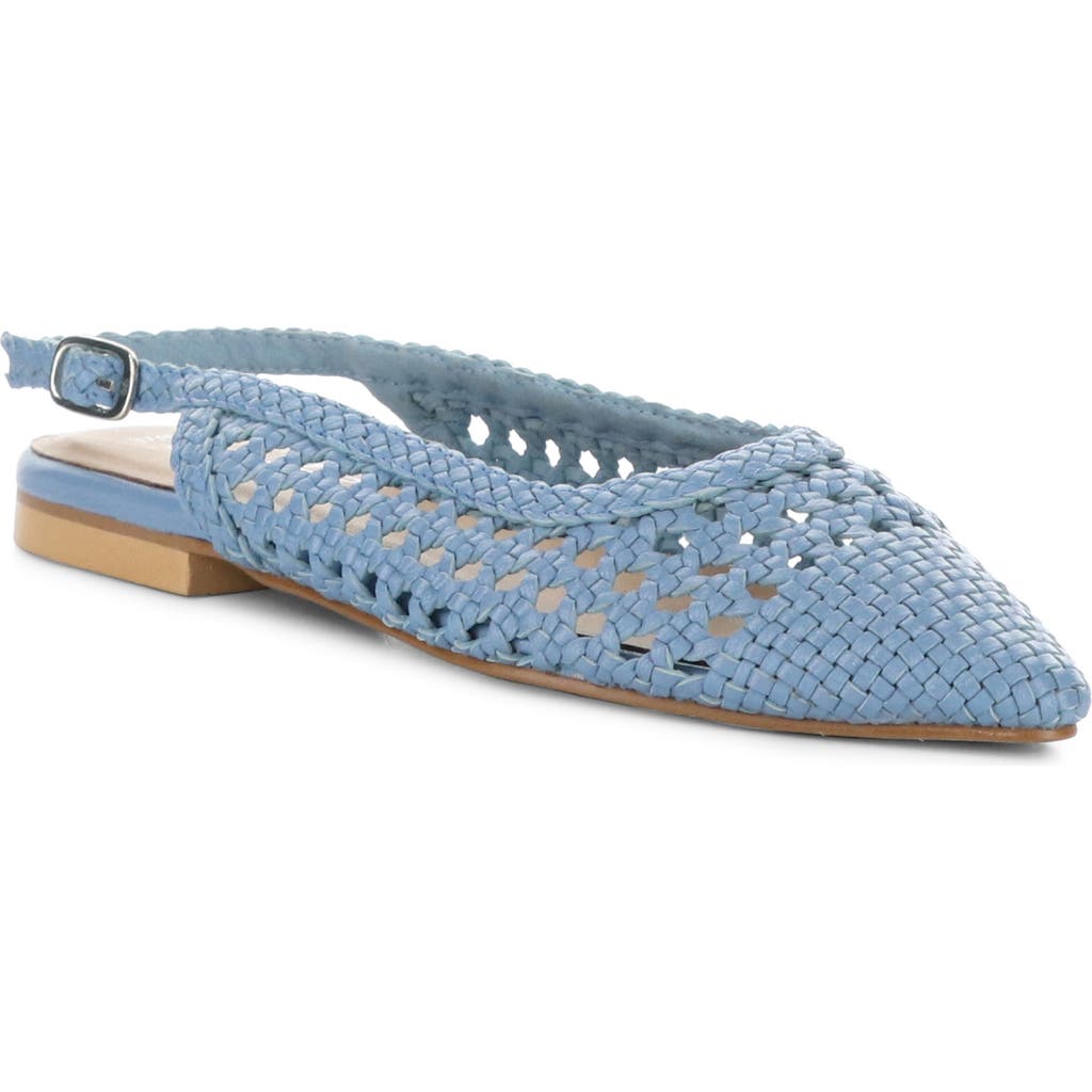 Bos. & Co. Willow Slingback Cap Toe Flat In Blue
