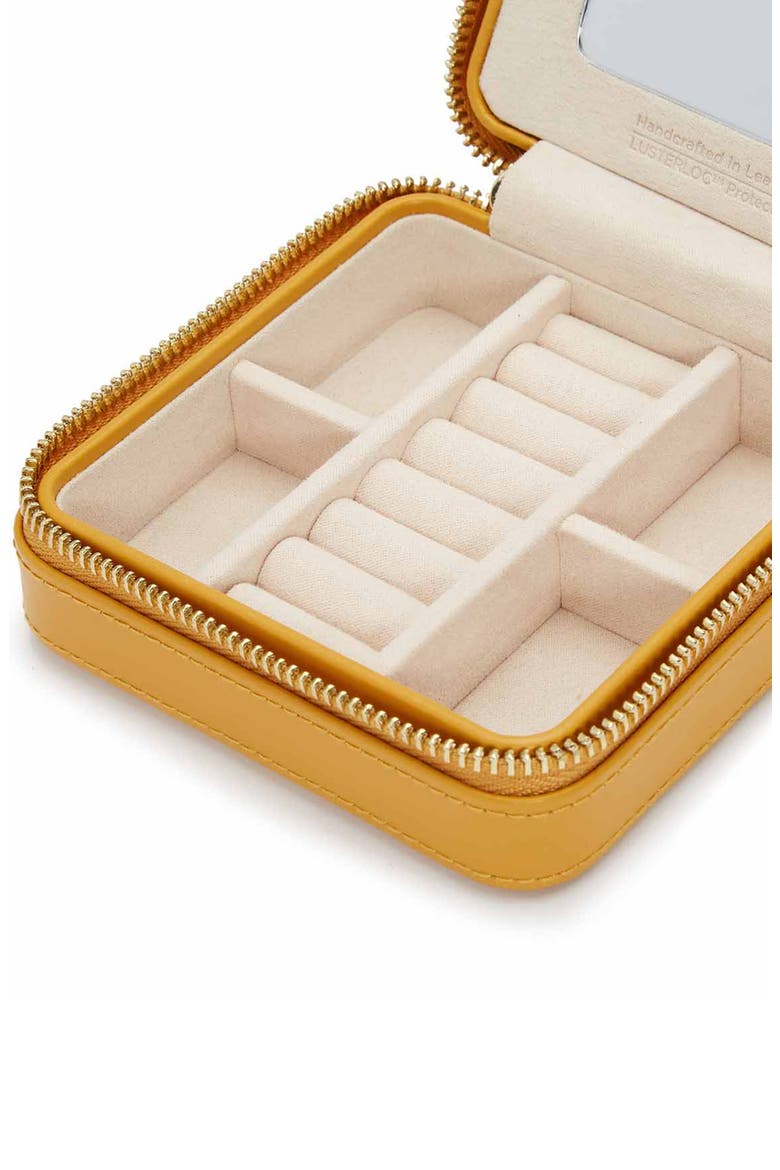 Maria Zip Square Jewelry Case, Alternate, color, MUSTARD