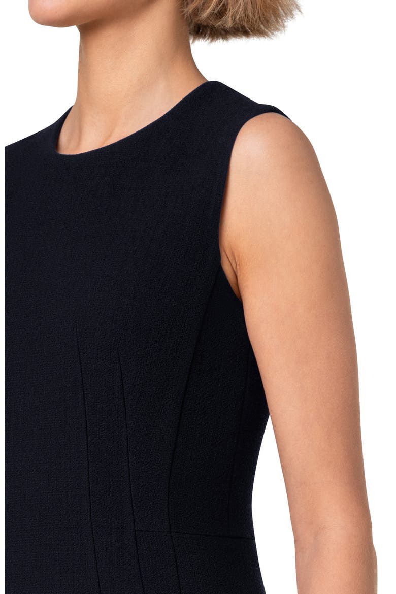 Wool Double Face Crepe Sheath Dress, Alternate, color, BLACK
