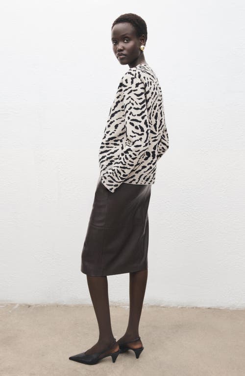 Mango Animal Print Sweater In Brown