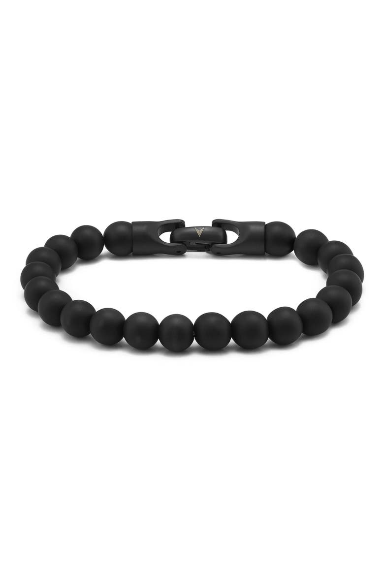 Men's Black Onyx Beaded Bracelet, Main, color, ONYX