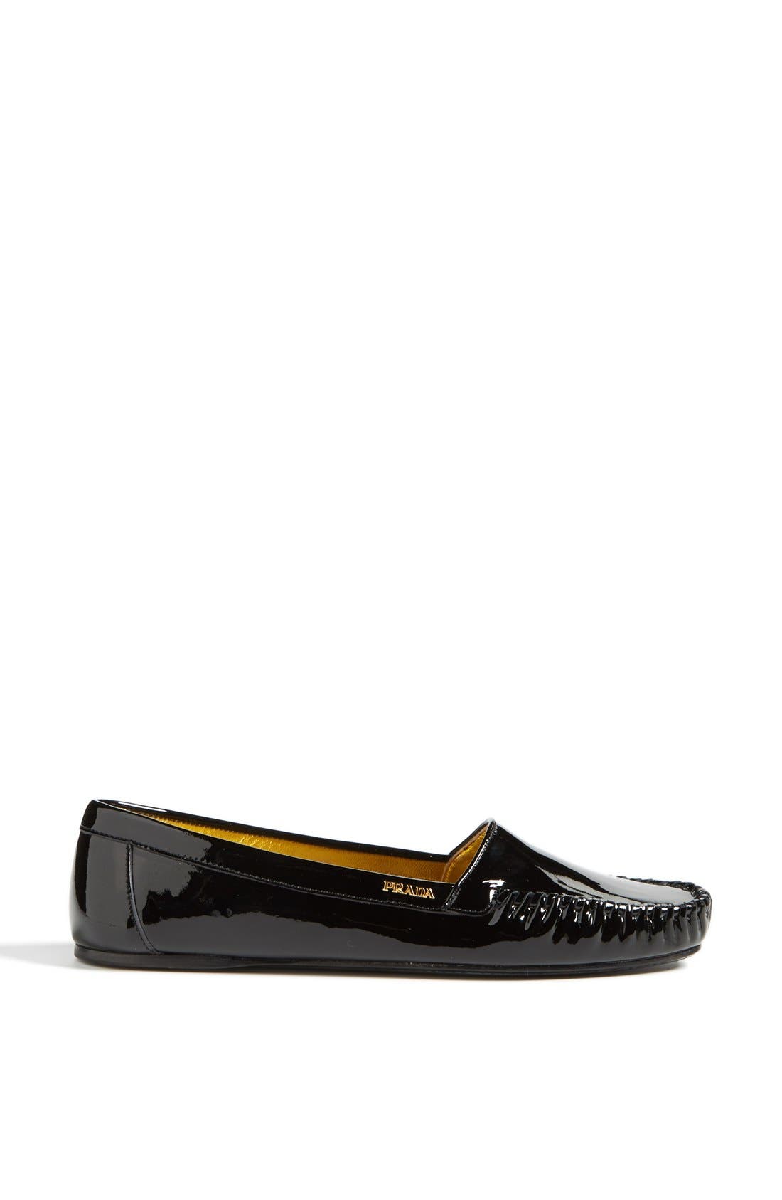 Prada Patent Leather Moccasin, Alternate, color, 