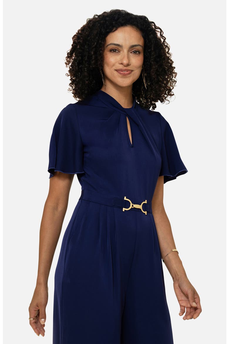 Twist Knot Buckle Detail Jumpsuit, Alternate, color, Navy