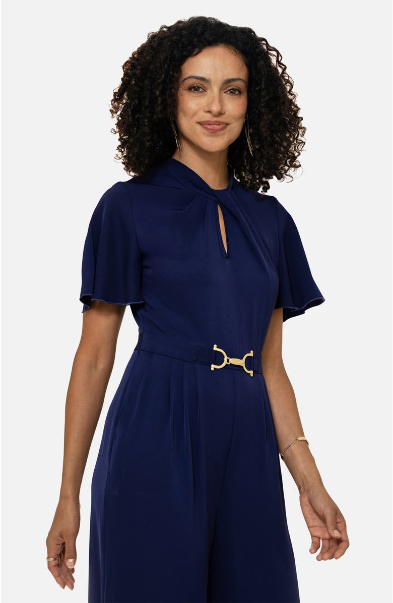 Yumi Twist Knot Buckle Detail Jumpsuit, Alternate, color, Navy