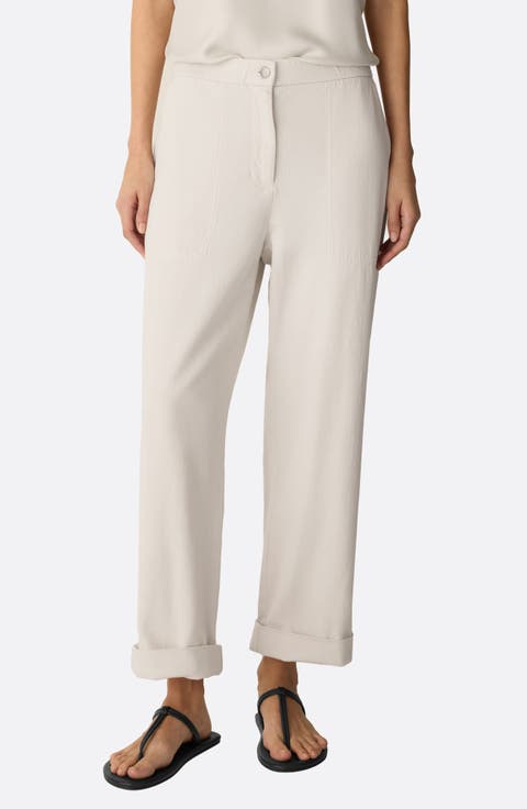 Organic Cotton Straight Ankle Pants