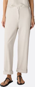 Eileen Fisher Organic Cotton Straight Ankle Pants
