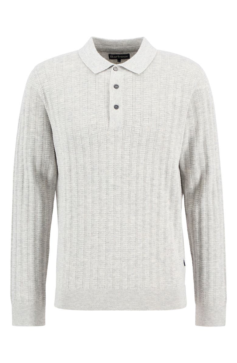 Barbour Smeaton Wool Blend Long Sleeve Polo, Alternate, color, Grey Marl