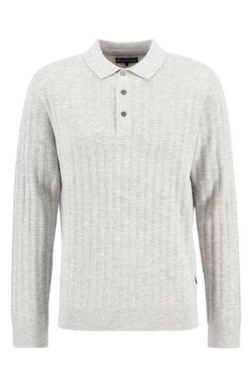 Barbour Smeaton Wool Blend Long Sleeve Polo In Gray