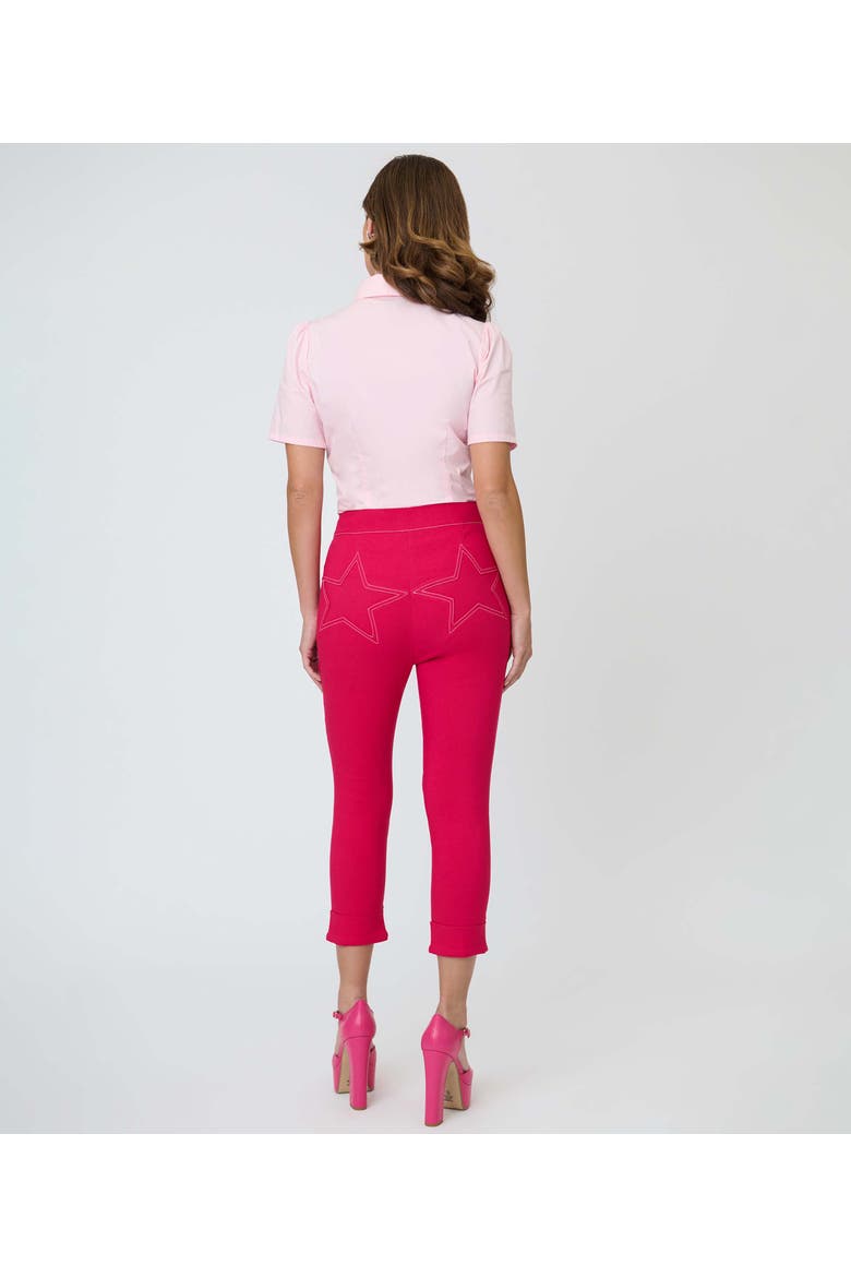 Kitschy Shaped Pocket Smarty Pants Capris, Alternate, color, Pink Solid
