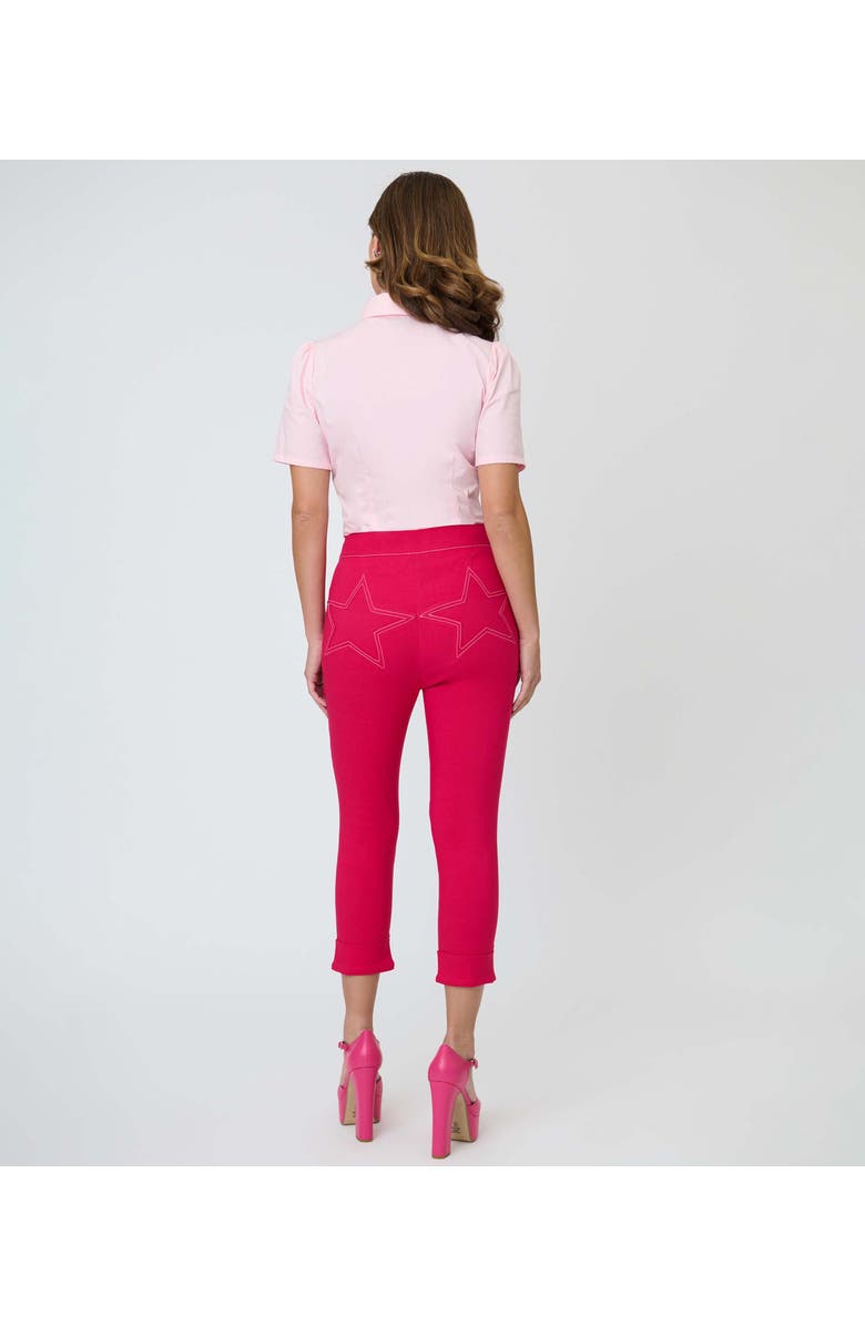 Smak Parlour Kitschy Shaped Pocket Smarty Pants Capris, Alternate, color, Pink Solid