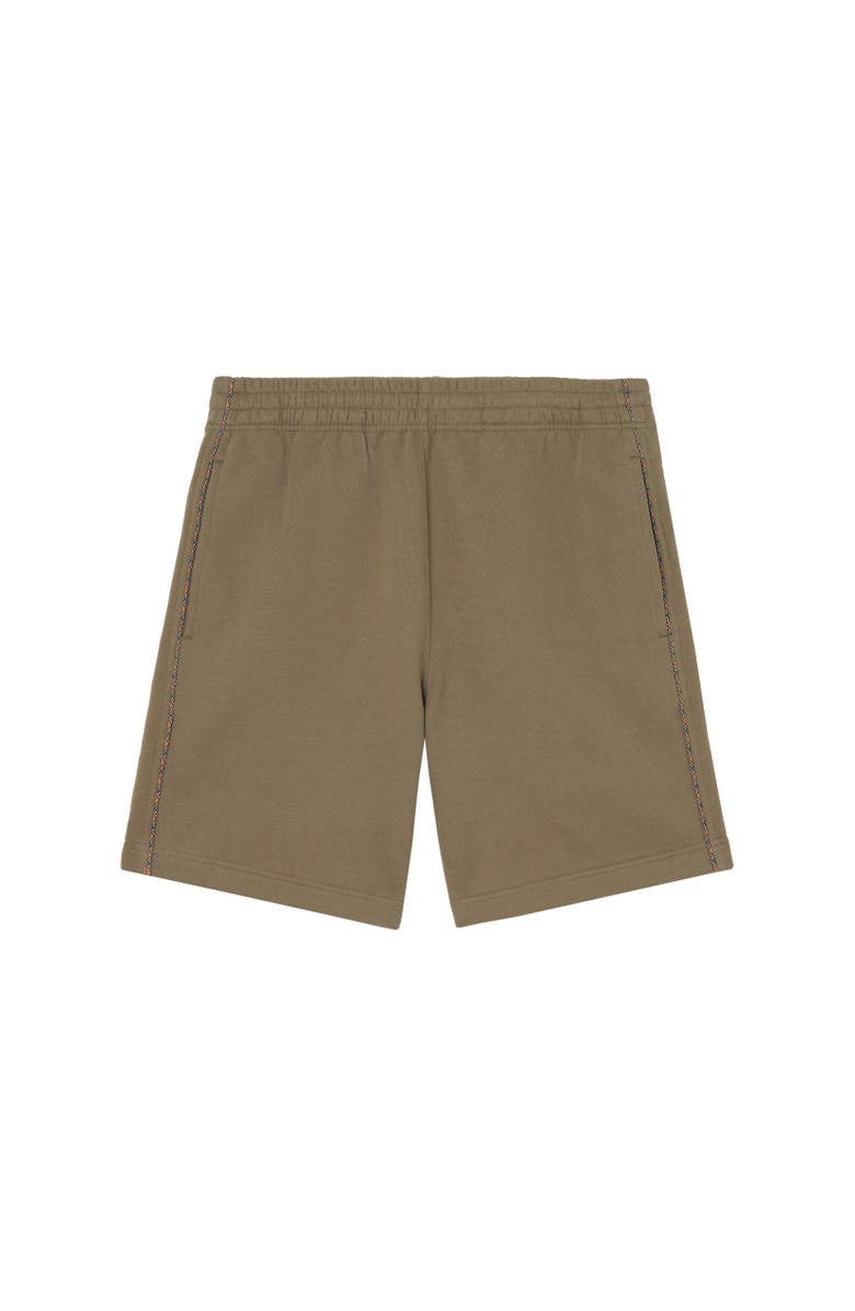 Burberry Check Piping Cotton Shorts, Alternate, color, Finch Brown