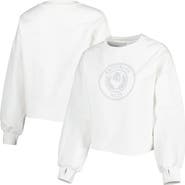 LUSSO Women's Lusso White Brooklyn Nets Lola Ball and Chain Pullover Sweatshirt