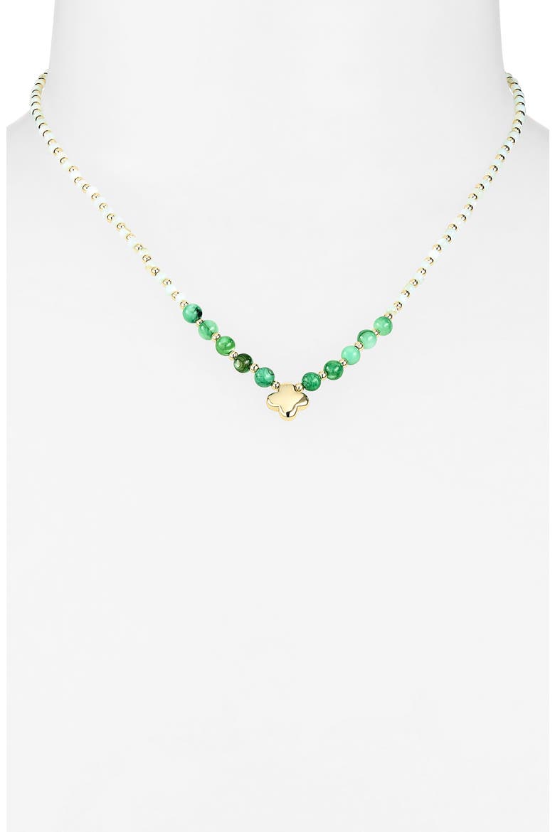Green Clover Necklace, Alternate, color, GOLD