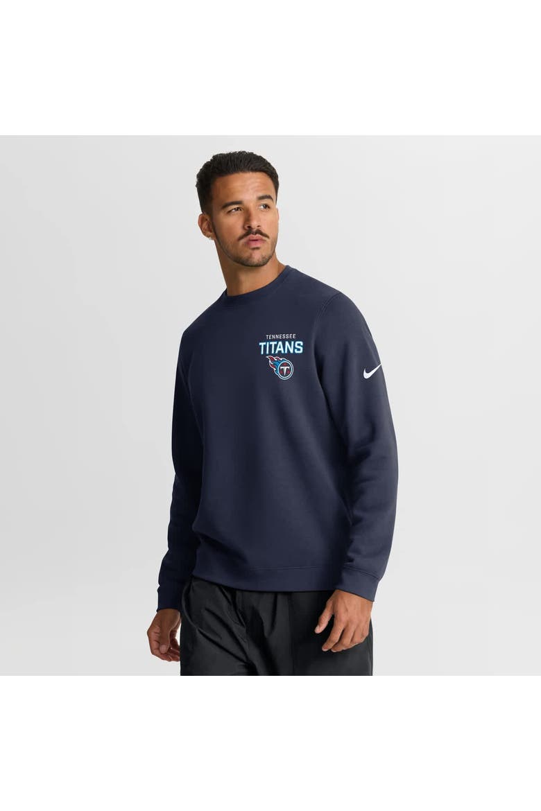 Men's Nike Navy Tennessee Titans Primetime Club Fleece Pullover Sweatshirt, Main, color, Navy