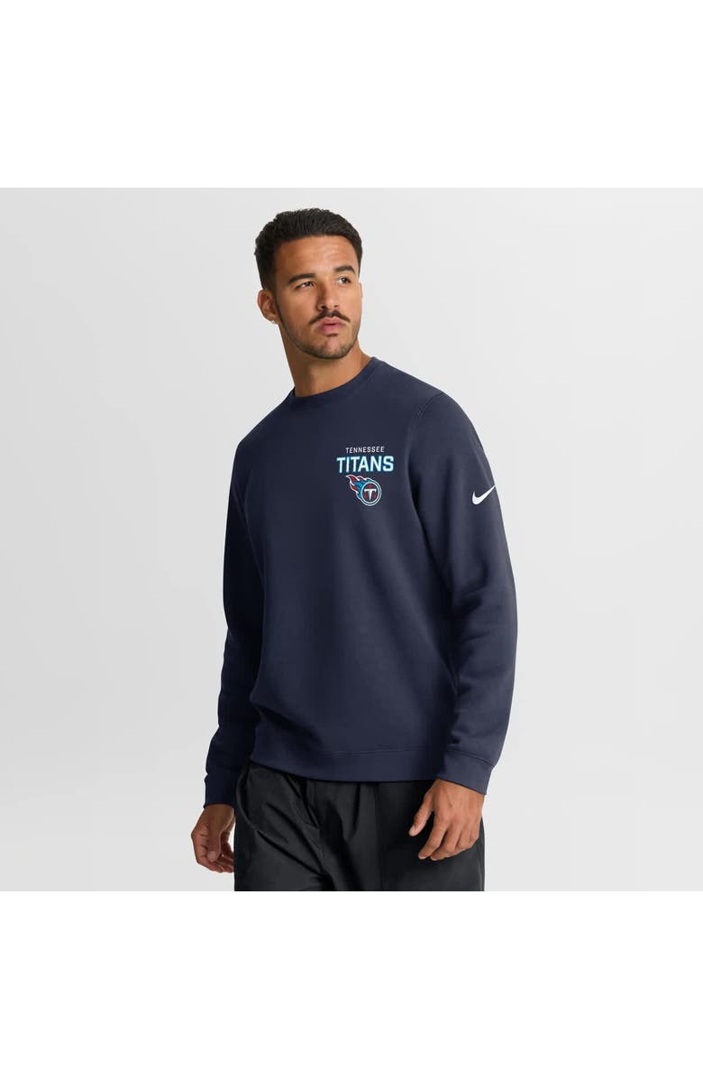 Nike Men's Nike Navy Tennessee Titans Primetime Club Fleece Pullover Sweatshirt, Main, color, Navy