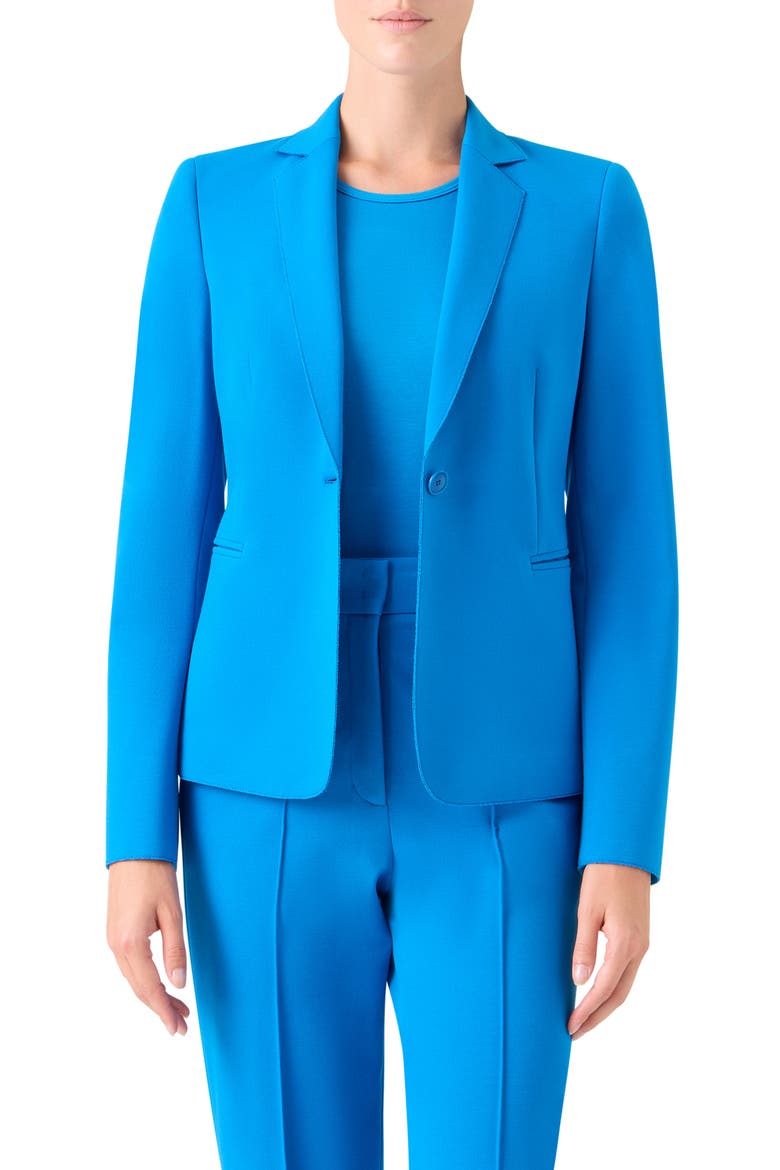 One-Button Jersey Blazer, Main, color, COBALT BLUE
