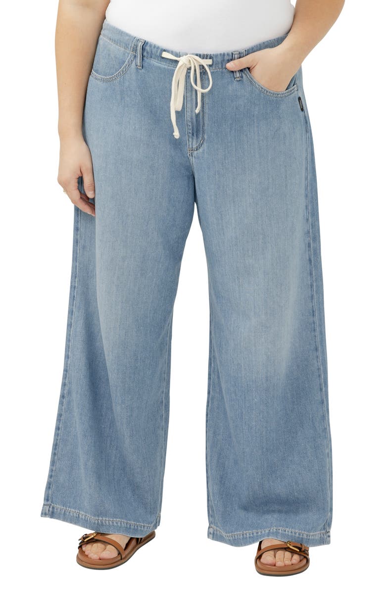 Silver Jeans Co. Beach Wide Leg Drawstring Jeans, Main, color, Ventura