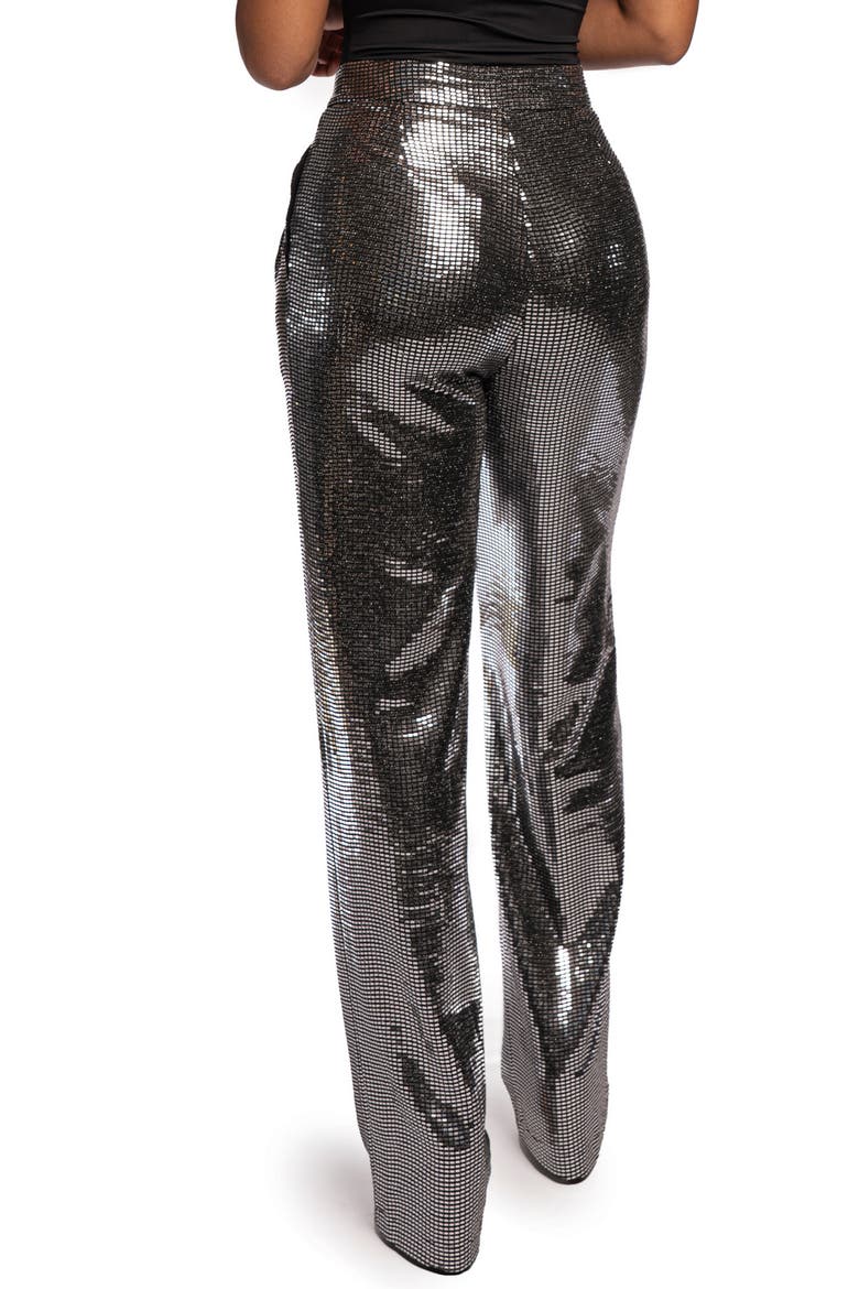 Sequin Wide Leg Pants, Alternate, color, SILVER