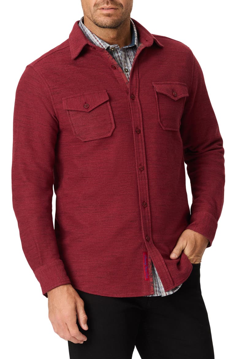 Burstead Knit Shirt Jacket, Main, color, BURGUNDY