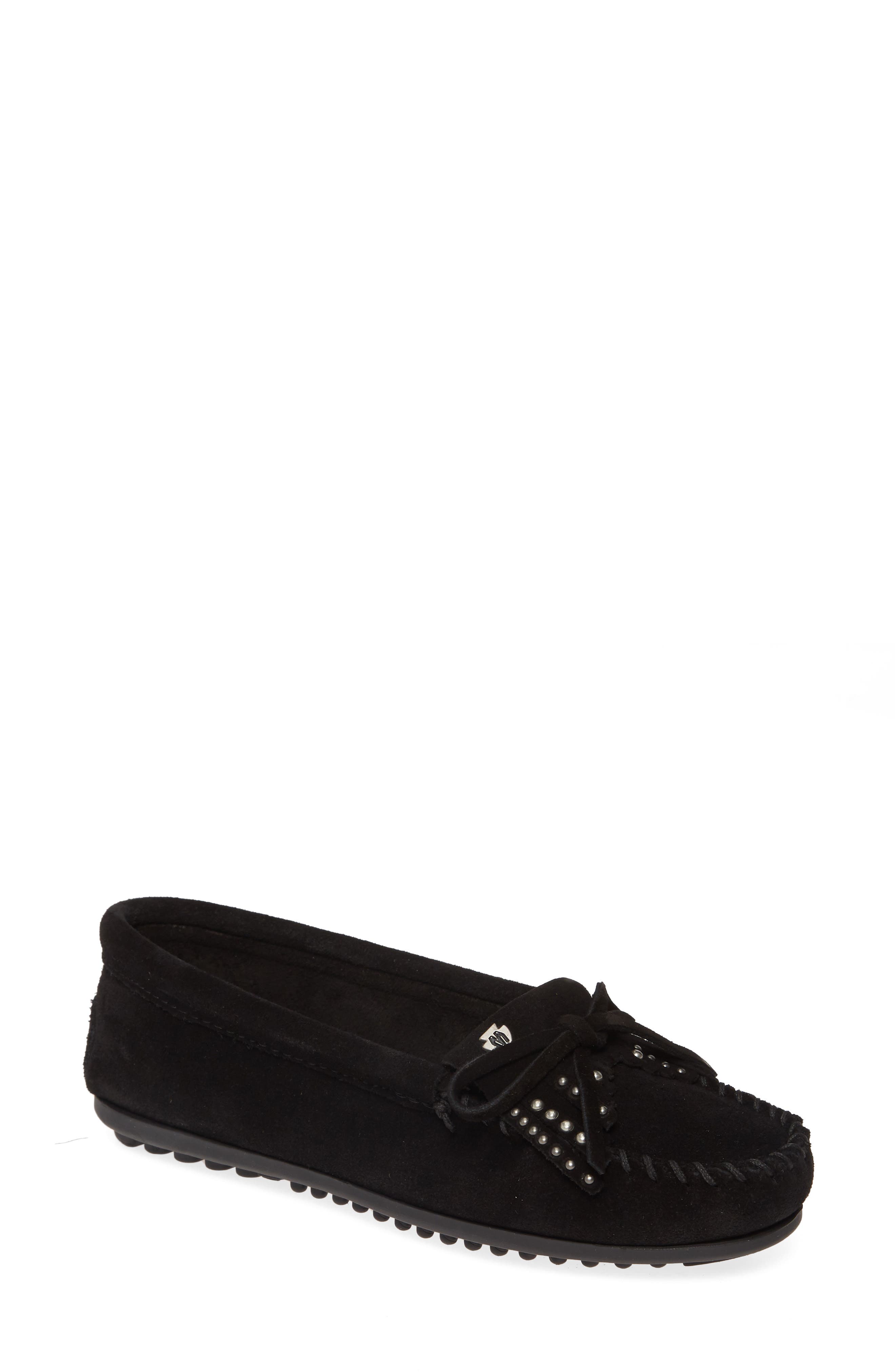 Minnetonka x Lottie Moss Kitty Studded Moccasin, Main, color, 