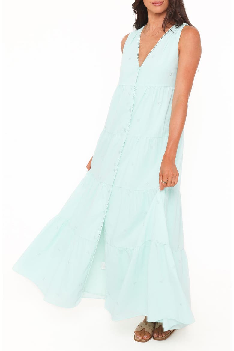 Lovisa Eyelet Cotton Maxi Dress, Main, color, JADE