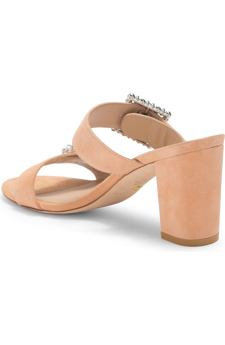 Stuart Weitzman Imitation Pearl Geo Buckle 75 Slide Sandal, Alternate, color, Ginger