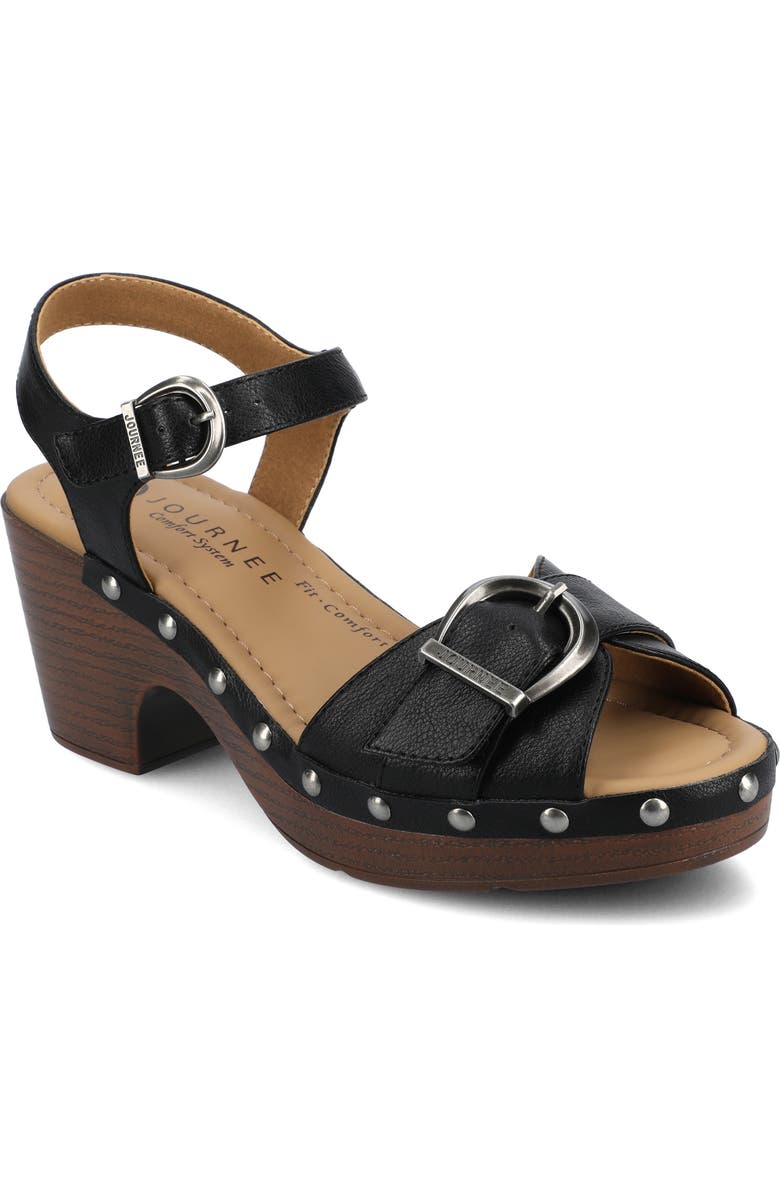 Journee Collection Sisilia Ankle Strap Platform Sandal, Main, color, Black