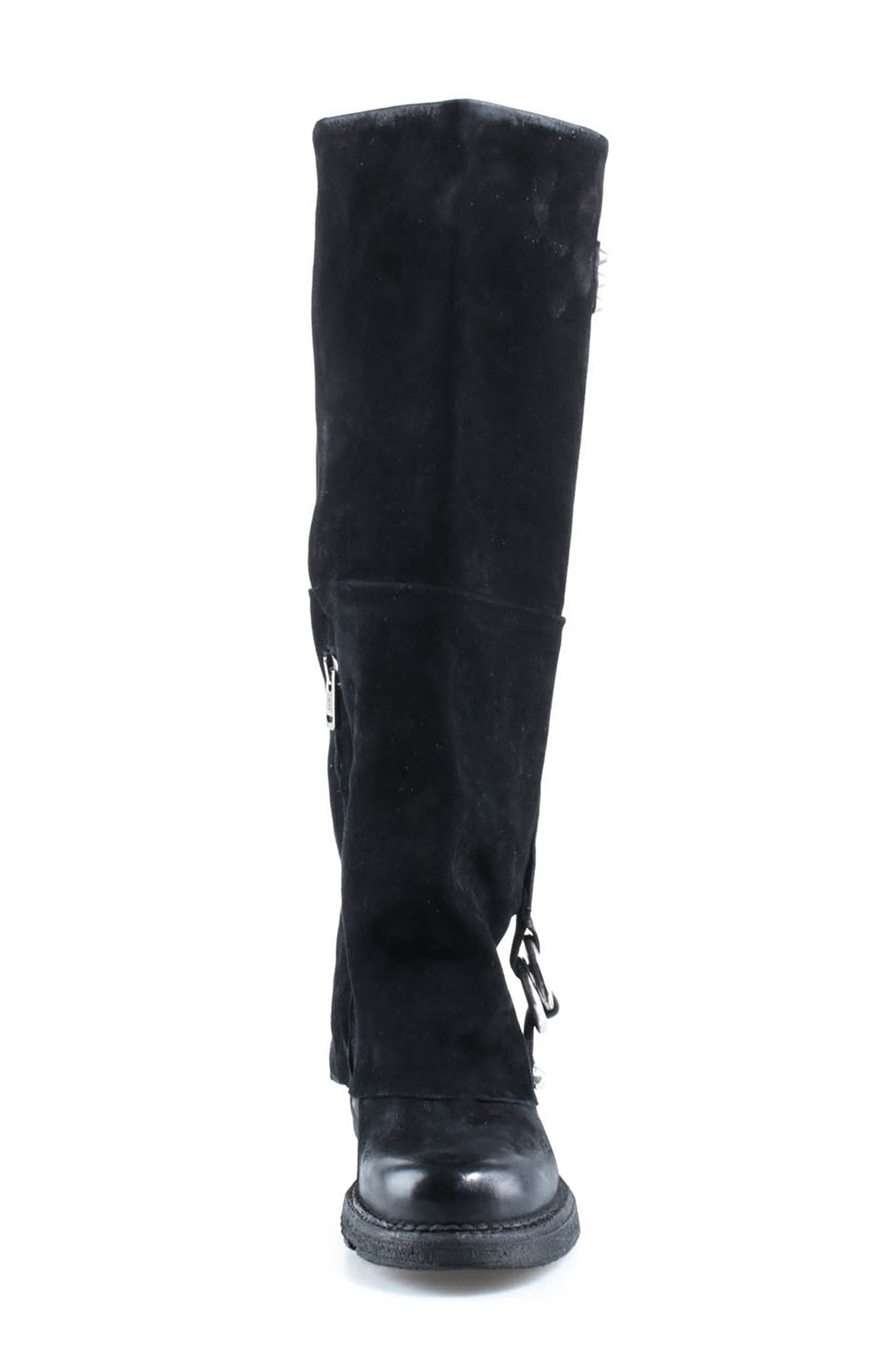 Pace Leather Knee High Boot, Alternate, color, BLACK
