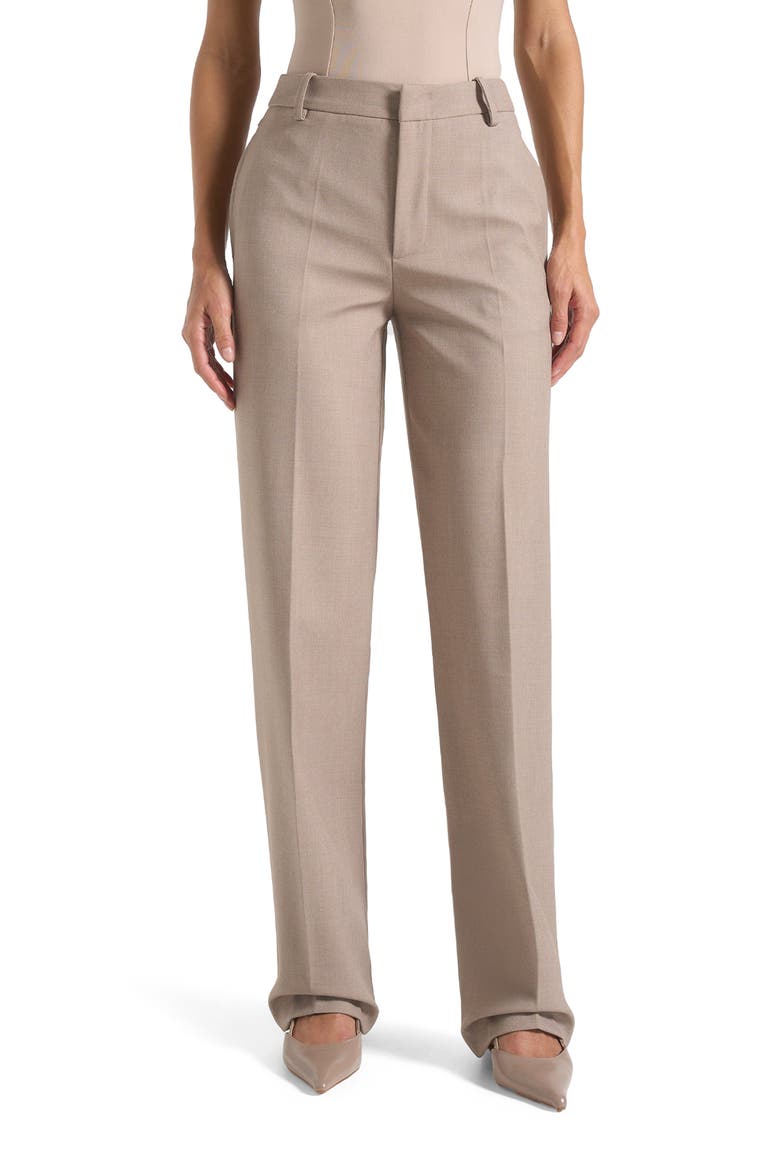 Nina Cigarette Fit Tailored Trousers, Main, color, Mushroom