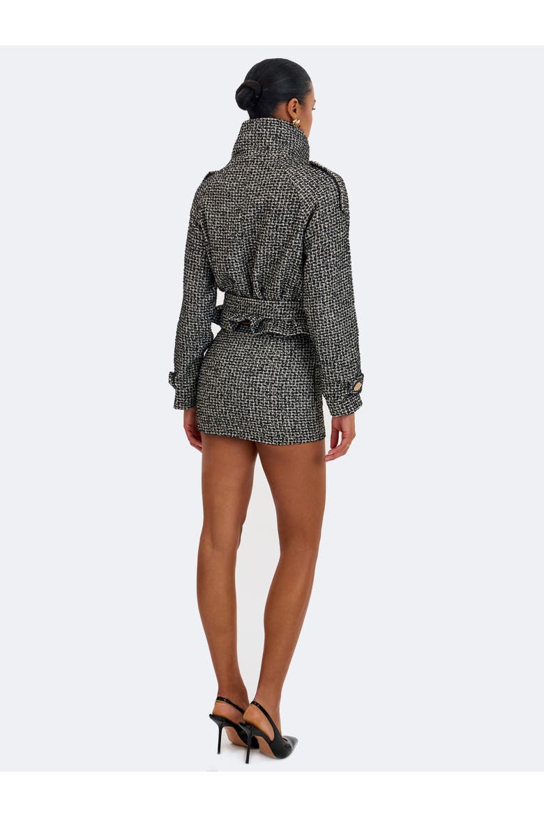 Sandr Tweed Mini Skirt, Alternate, color, Black