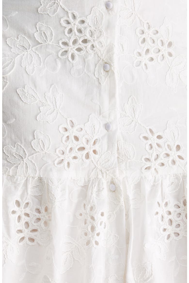 Siren Eyelet Belted Dress, Alternate, color, MILK