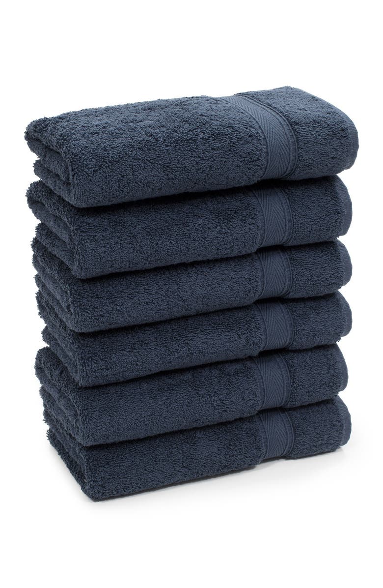 Linum Home Textiles Sinemis Terry Hand Towels - Set of 6 - Navy, Alternate, color, Navy