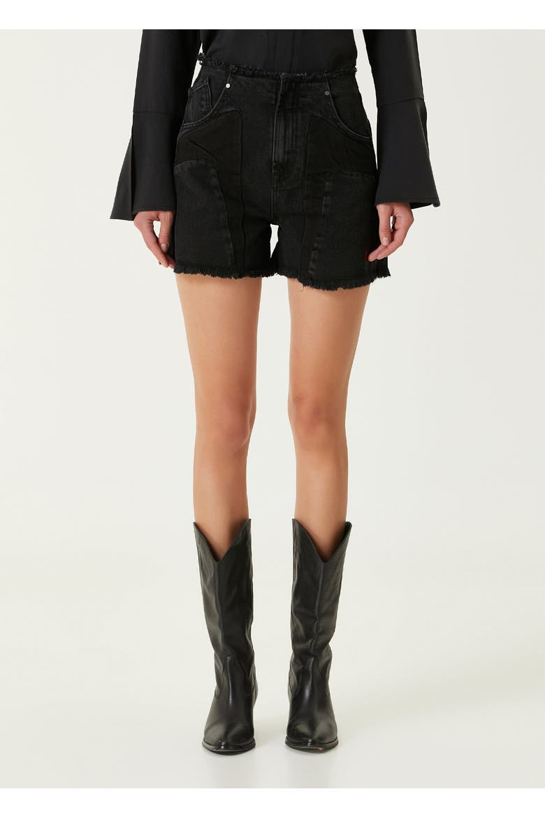 Boomerang Denim Shorts, Alternate, color, Black