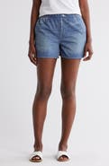 ECRU Mirage Denim Printed French Terry Shorts