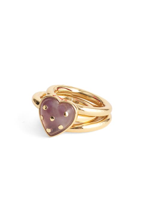 Polka-Dot Heart Stacking Ring
