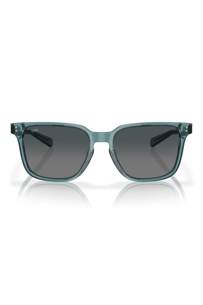 Kailano 53mm Polarized Gradient Square Sunglasses, Main, color, CRYSTAL AQUAMARINE/ GRAY 580G