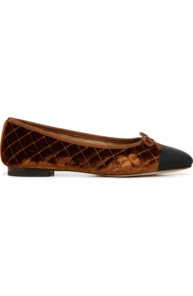 Sam Edelman Marilyn Cap Toe Ballet Flat, Alternate, color, Spiced Camel/ Black